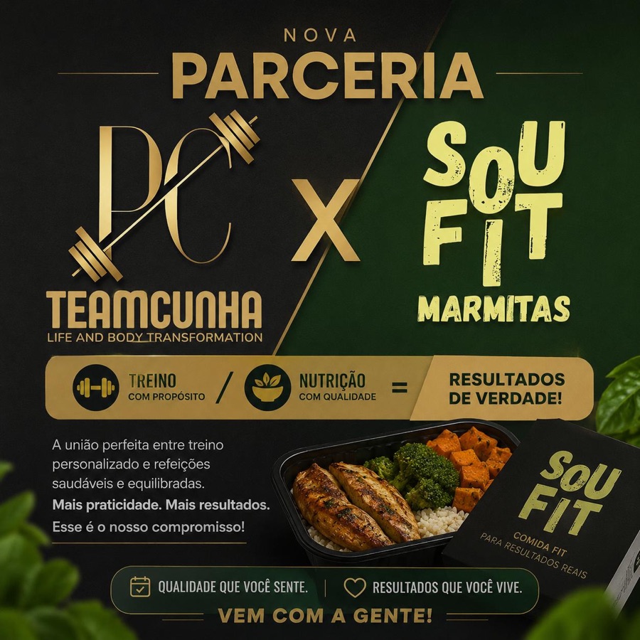 Parceria TEAMCUNHA x SouFit Marmitas